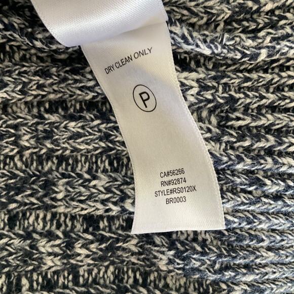 Splendid color block cotton turtleneck sweater ivory gray cable knit fisherman L - Picture 6 of 16